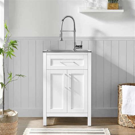 steel laundry tub cabinet|utility tub with cabinet costco.